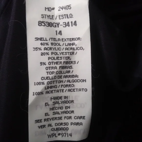 Vintage Wool Blend Plaid Blazer with Velvet Collar - Picture 8 of 8